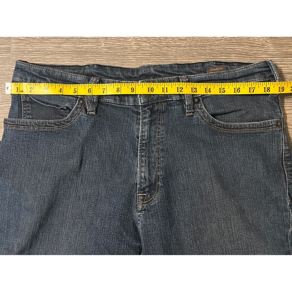 34 Heritage Charisma Dark Wash Straight Leg‎ Stretch Blue Jeans Size 38x26 - Picture 7 of 11
